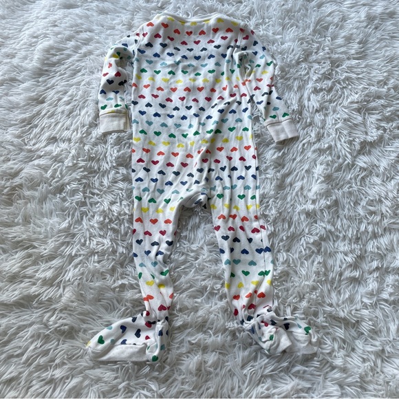 PRIMARY Multi Hearts Organic Sleepsuit Footed Pajamas - Picture 6 of 6